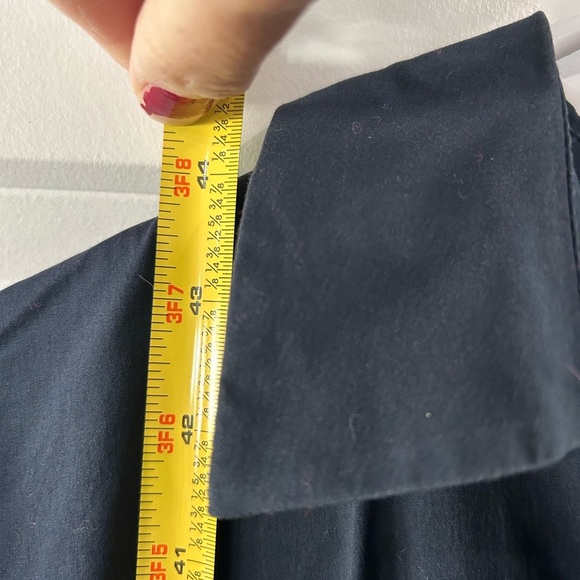 Chico's Hemmed Popover Shirt Dress, Pockets, Navy Blue, Size 2 Large Minimalist - Picture 6 of 9